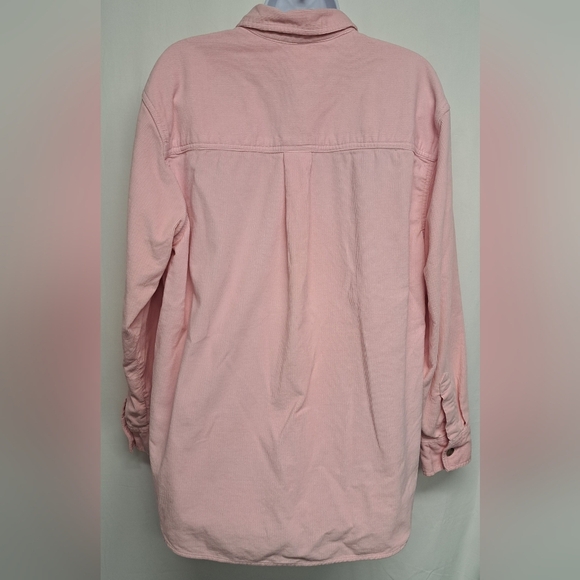 Universal Thread M Oversized Fit Pink Corduroy Button Down Shirt Top - Picture 2 of 7